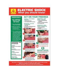 STEWART SUPERIOR ELECTRIC SHOCK LAMINATED GUIDANCE POSTER W420XH595MM REF HS104 (PACK OF 1)