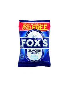 FOXS GLACIER MINTS 195G (NO ARTIFICAL COLOURS OR FLAVOURS) (PACK OF 12 BAGS) 0401004