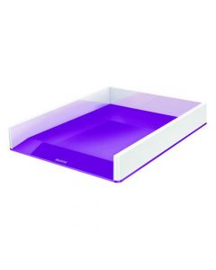 LEITZ WOW LETTER TRAY DUAL COLOUR WHITE/PURPLE 53611062  (PACK OF 1)