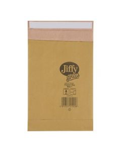 JIFFY GREEN PADDED BAGS P&S CUSHIONING SIZE 1 165X280MM REF 01900 (PACK 25)