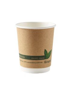 DISPO KRAFT PAPER CUPS 8OZ DOUBLE WALL PLA REF 44881 [PACK OF 25 CUPS]