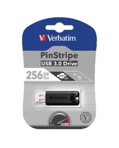 Verbatim Pinstripe USB 3.0 Flash Drive 256GB Black 49320