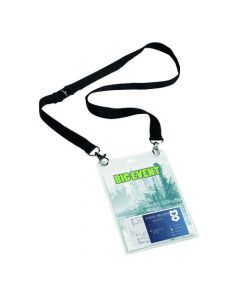 DURABLE A6 NAME BADGE WITH TEXTILE LANYARD (PACK OF 10) 852501