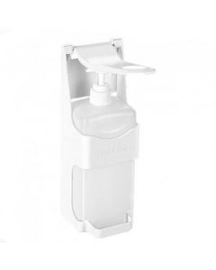THIS ECONOMICAL ELBOW OPERATED PUMP ACTION RELEASE DISPENSER HOLDS I LITRE OF GEL. IT IS WALL MOUNTED, REFILLABLE AND EASY TO CLEAN. COLOUR WHITE.  (PACK OF 1)