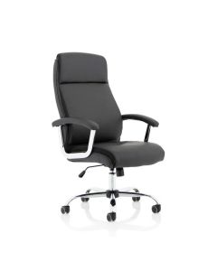 HATLEY HIGH BACK BLACK LEATHER EXECUTIVE OFFICE CHAIR WITH ARMS