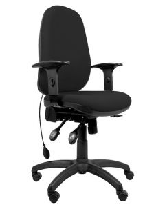 INCA HIGH BACK CHAIR WITH LUMBAR PUMP AND HEIGHT ADJUSTABLE ARMS BLACK COLOUR