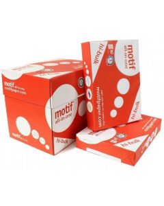 MOTIF RED A4 WHITE 75GSM COPIER PAPER  (BOX OF 2,500 SHEETS, 5 REAMS)