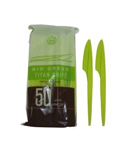 HEAVY DUTY FULL SIZE BIODEGRADABLE PLASTIC KNIVES. (PACK OF 50 KNIVES)
