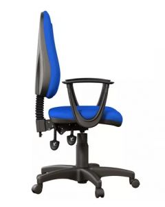 O.A SERIES HIGH BACK OPERATORS CHAIR COMPLETE WITH FIXED ARMS BLUE
