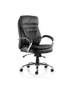 ROCKY EXECUTIVE CHAIR HIGH BACK WITH ARMS LEATHER BLACK