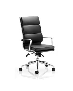 SAVOY HIGH BACK EXECUTIVE BLACK LEATHER OFFICE CHAIR WITH ARMS