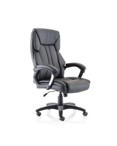 STRATFORD HIGH BACK EXECUTIVE BLACK LEATHER OFFICE CHAIR WITH ARMS