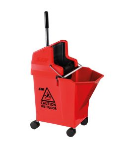 SYR LADY MOPPING BUCKET COMBO COMPLETE WITH WRINGER AND 2" WHEELS - 9 LITRE - RED