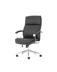 TUNIS HIGH BACK  EXECUTIVE BLACK LEATHER OFFICE CHAIR WITH ARMS