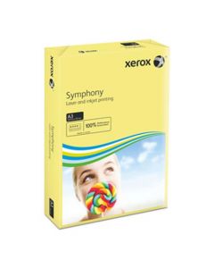 XEROX A3 SYMPHONY TINTED 80GSM PASTEL YELLOW COPIER PAPER (PACK OF 500 SHEETS, 1 REAM) 003R91957